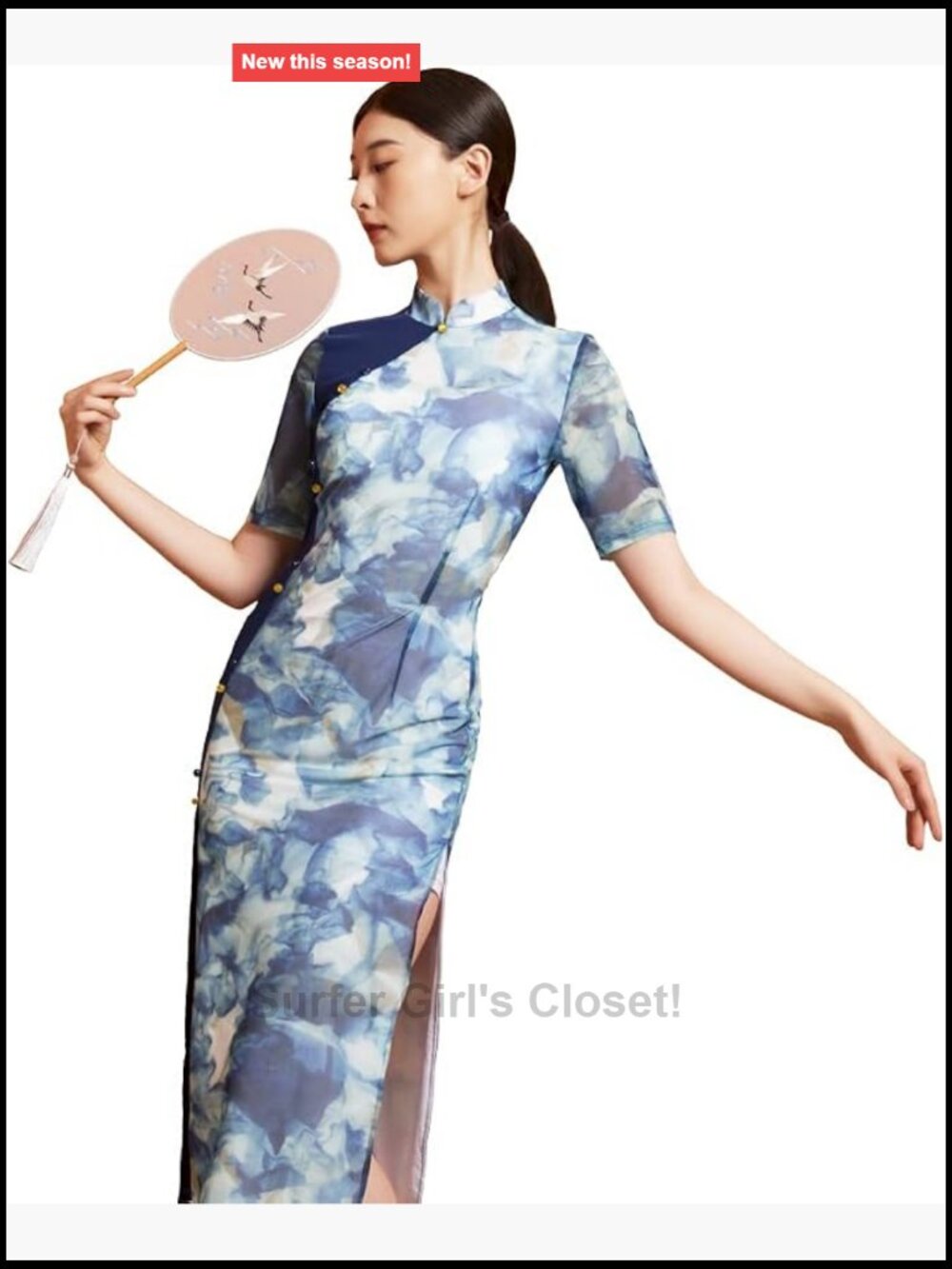 Women's Qipao Cheongsam Dress Mandarin Collar Slit Party